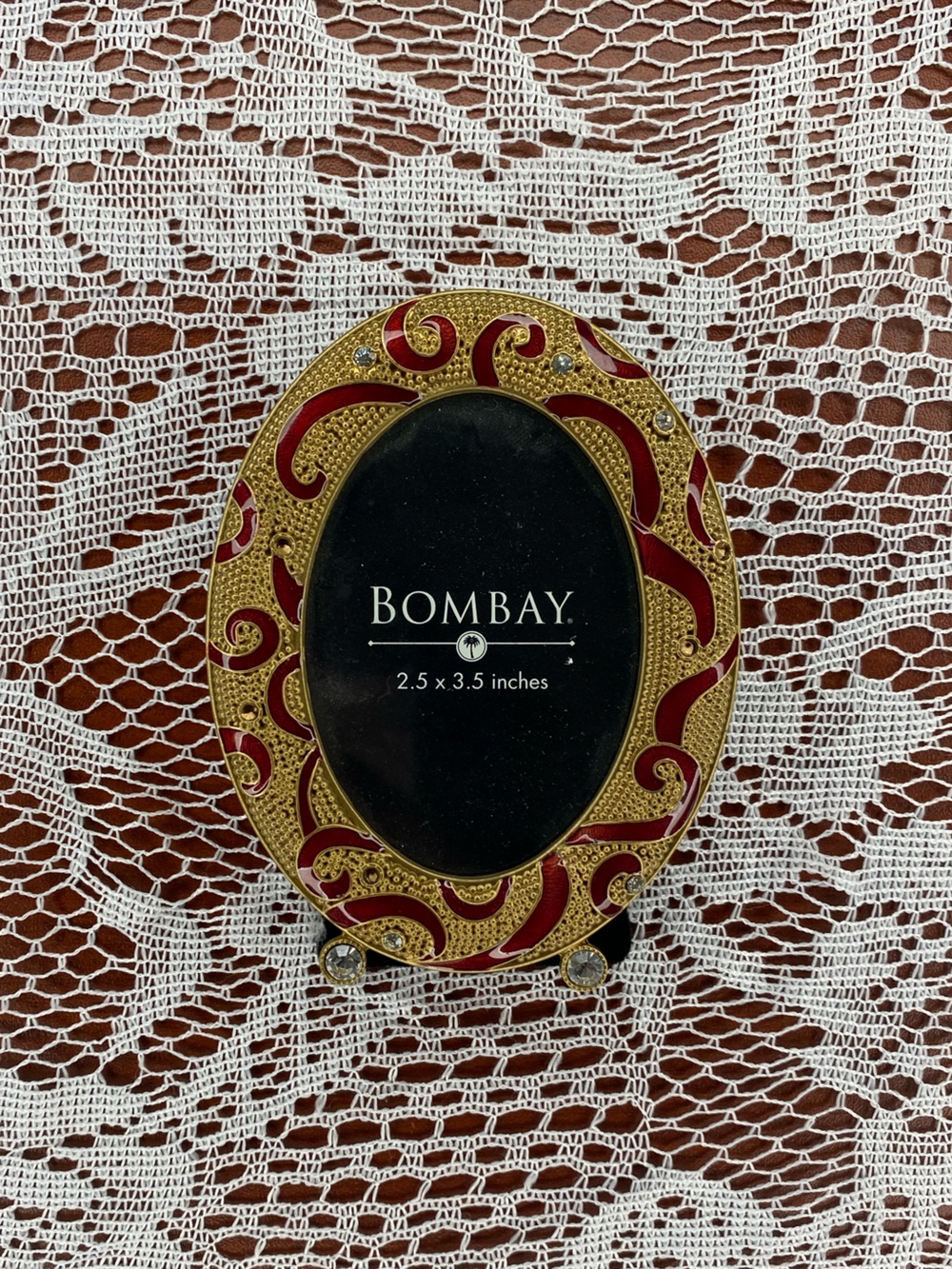 Bombay Gold and Red Ornate Oval Frame